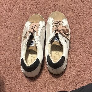 Women's White and Black Sneakers